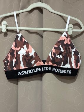 Assholes Live Forever Pink Camouflage Bralette